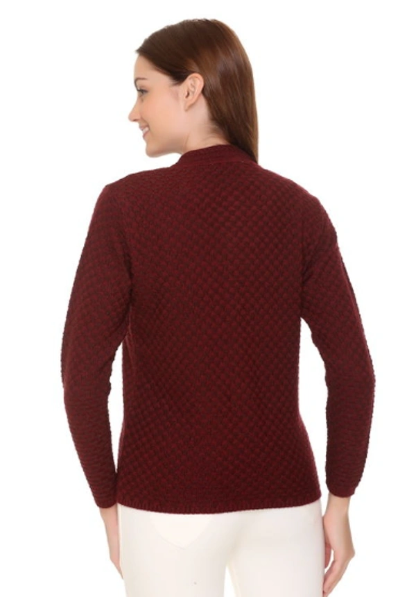 CLAPTON  Self Design/ Knitting Full Sleeves Sweater, Cardigan   This Is Pefect Skinny Jeans, Laggines Dresses - M, Maroon, Wool, Pack of 1